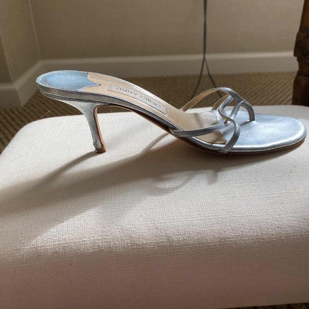 Jimmy Choo Metallic Blue Sandals pre-owned size 40